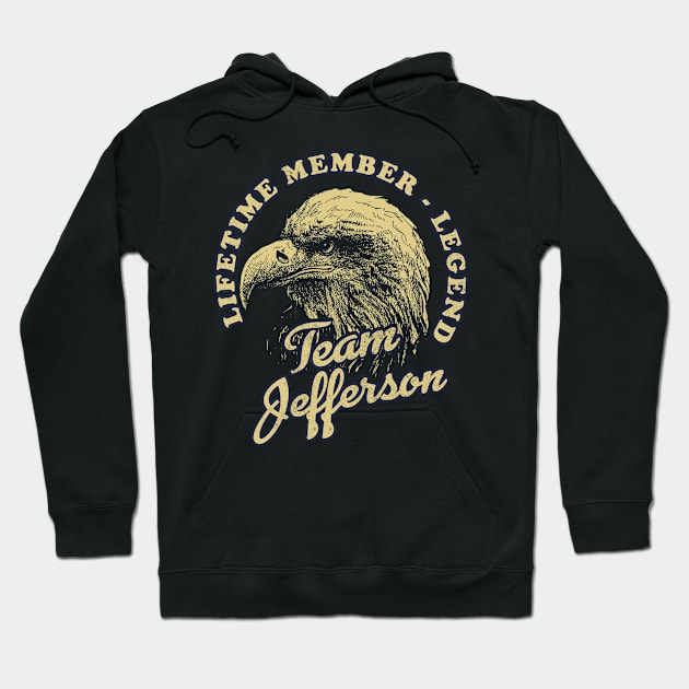 Jefferson Name - Lifetime Member Legend - Eagle Hoodie by Stacy Peters Art